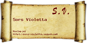 Sors Violetta névjegykártya